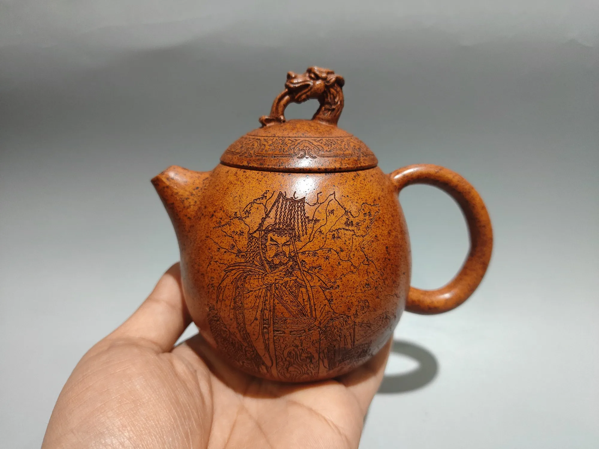Yixing Teapot Purple Clay Pot Dragon Head Cover Dragon egg shaped pot Emperor pattern Kettle Teapot Pot Tea Tasting Tea Ceremony