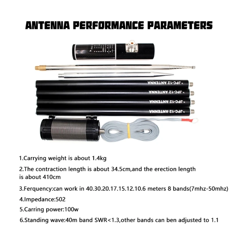 Imagem -05 - Antena Vertical Multi Band Shortwaves Regulador de Slide Telescópico para Outdoorbalcony 100w Pac12 8