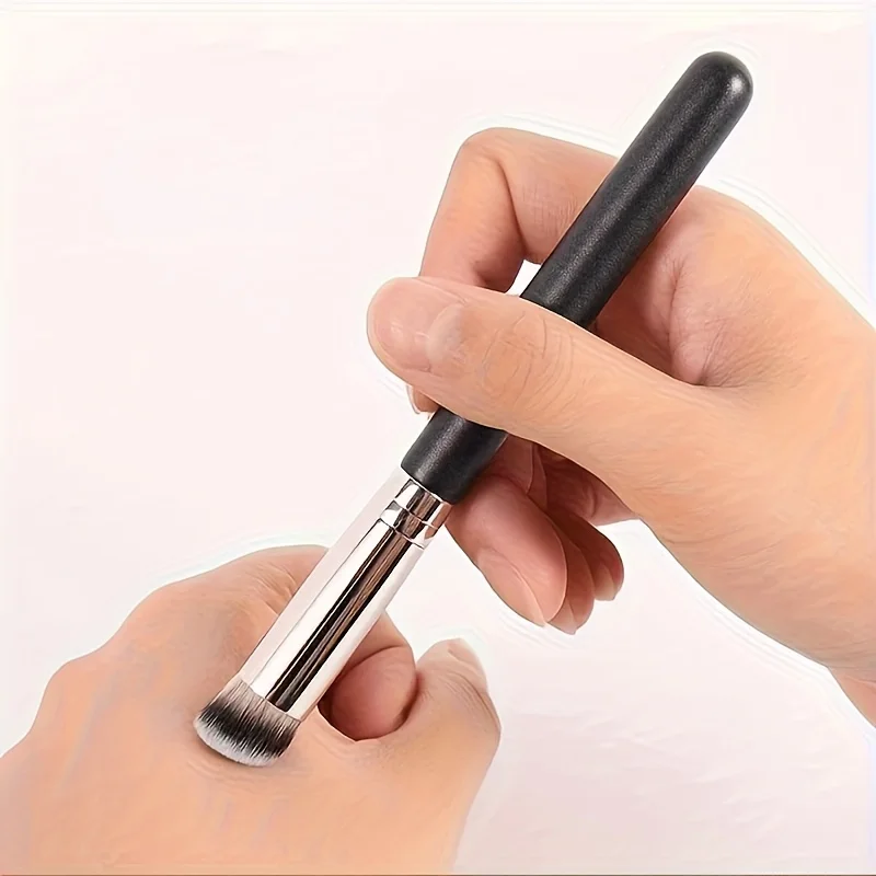 Pennello per trucco professionale da 6 pezzi con punta in setola di nylon sintetica con manico per fondotinta resistente, polvere, fard, pennello per fondotinta