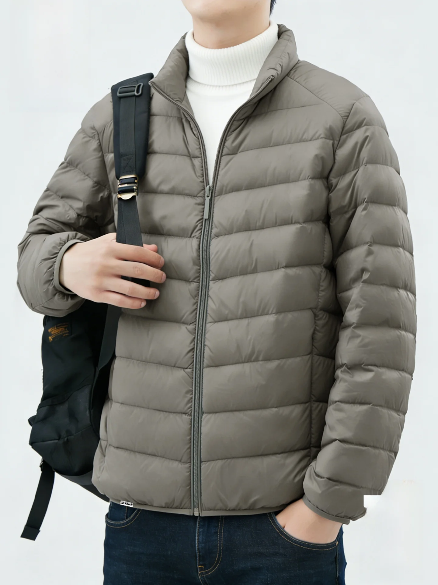 

Зимняя мужская пуховая куртка Du down Jaet: легкая, повседневная, теплая, с капюшоном, на молнии, серия Cleanfit, дизайн с изображением обезьяны с большим ртом