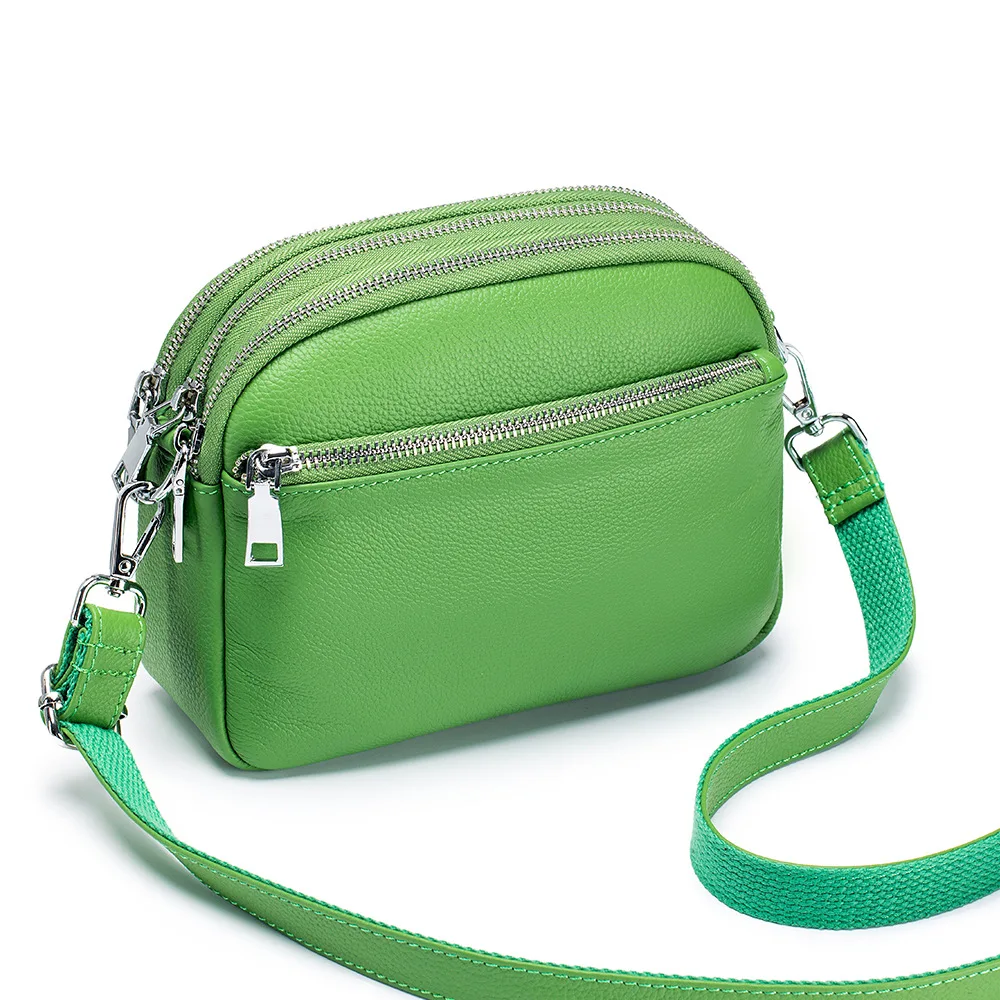 Wszechstronna torba na ramię z prawdziwej skóry damska skóra bydlęca luksusowa projektantka Crossbody torebka z grubej bawełny szminka klucz etui na telefon Messenger