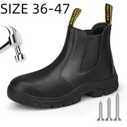 GUYISA Chelsea Men Safety Boots Prevent Mechanical and Electronic Static Electricity Wear Resistant Work Sneakers Big Size 36-47