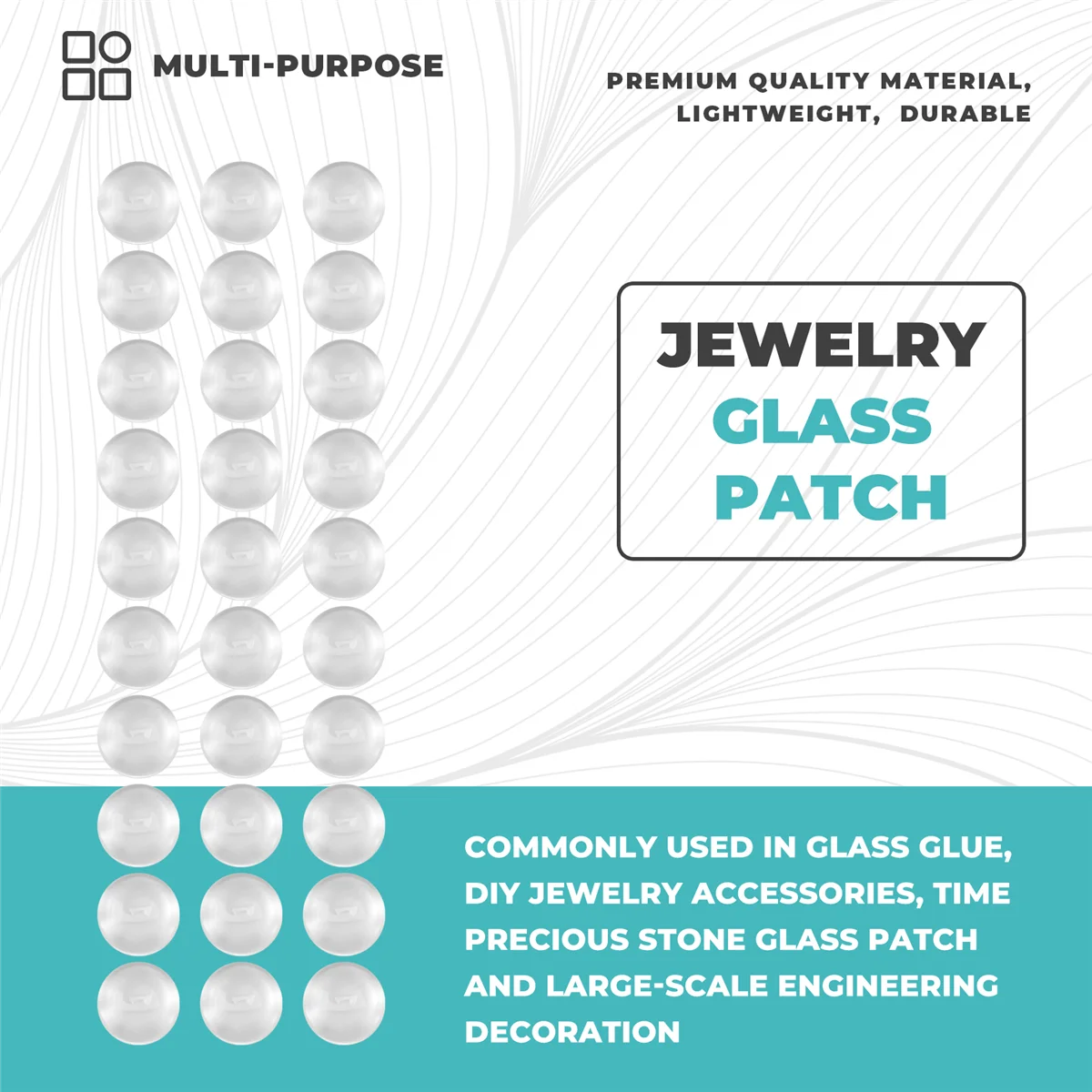 ABQR 50개/몫 12mm 라운드 플랫 백 투명 유리 카보숑 고품질