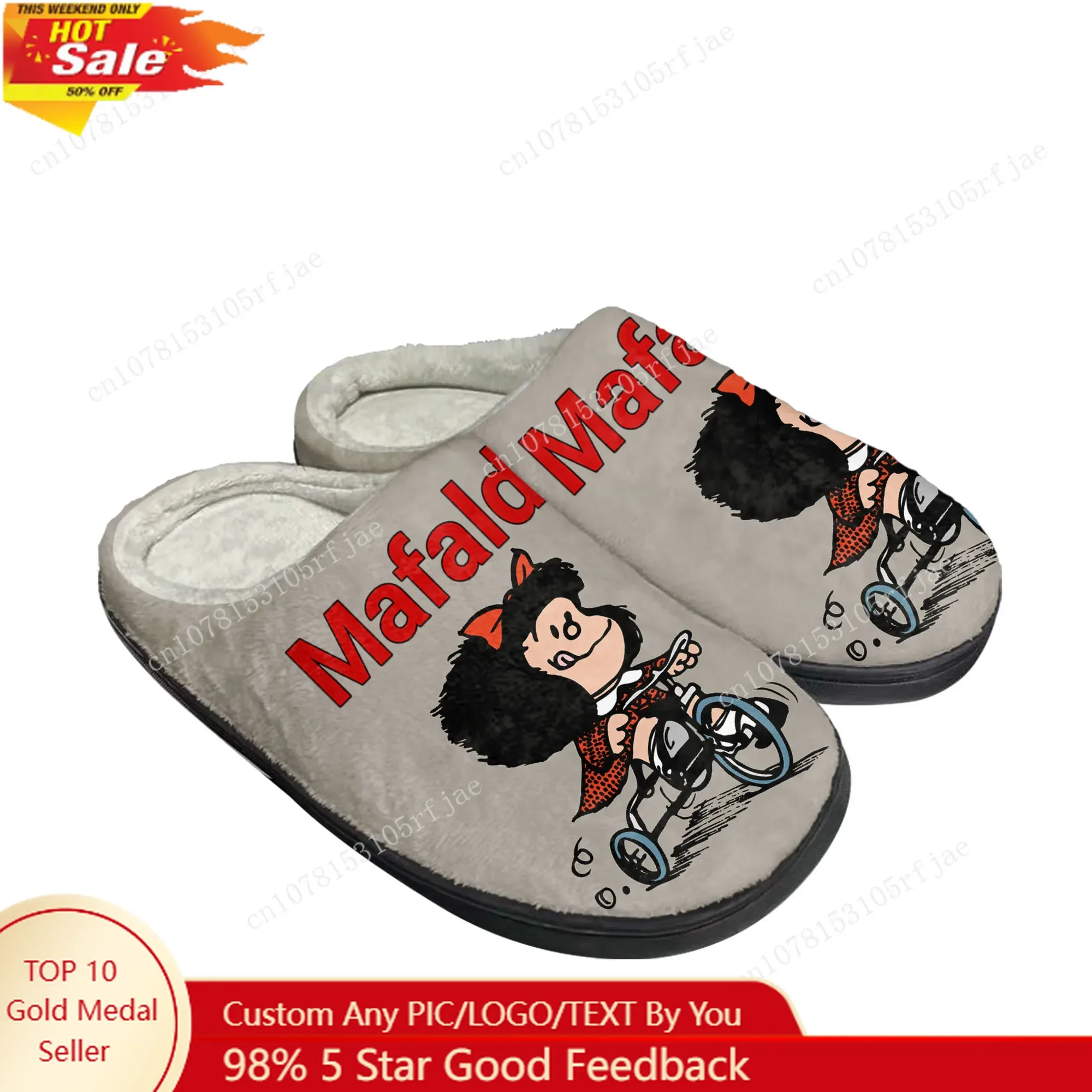 

Hot Cartoon Mafalda Home Cotton Slippers Mens Womens Teenager Fashion Plush Bedroom Casual Keep Warm Shoes Tailor Made Slipper