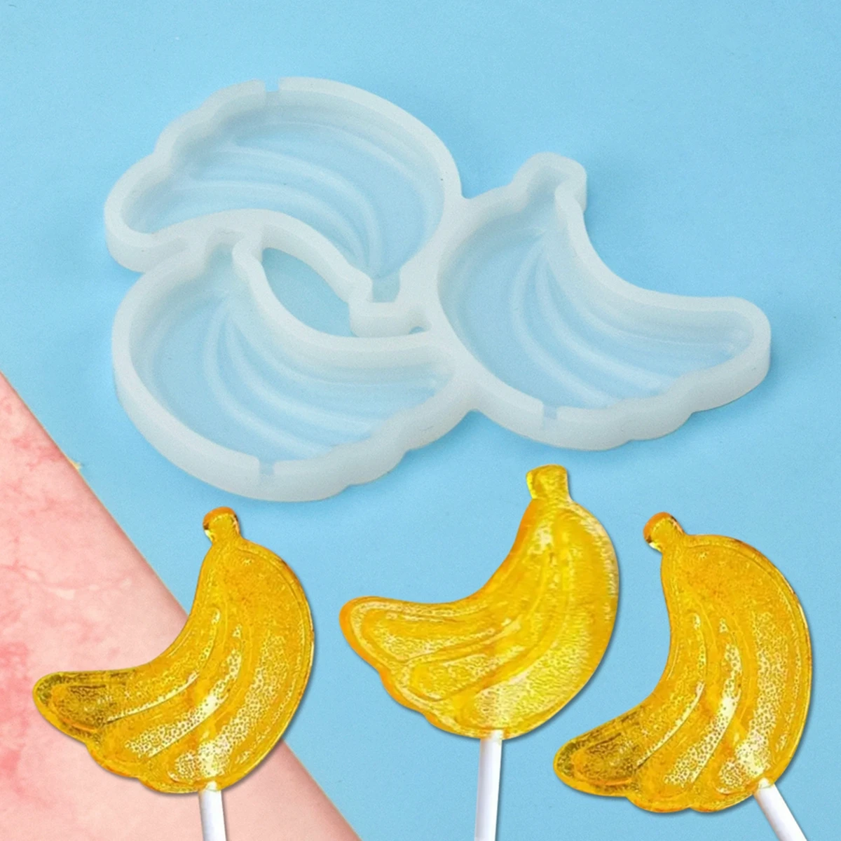 Moule Silicone Lollipop Epoxy Mold Chocolate Candy Cake Moulds Banana shape Cake Decorating Baking Accessories