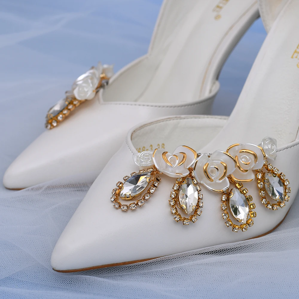 Accesorios para zapatos de novia hechos a mano, hebilla de cristal para baile de graduación, Clips para zapatos de boda, novia, dama de honor, regalos de fiesta a la moda