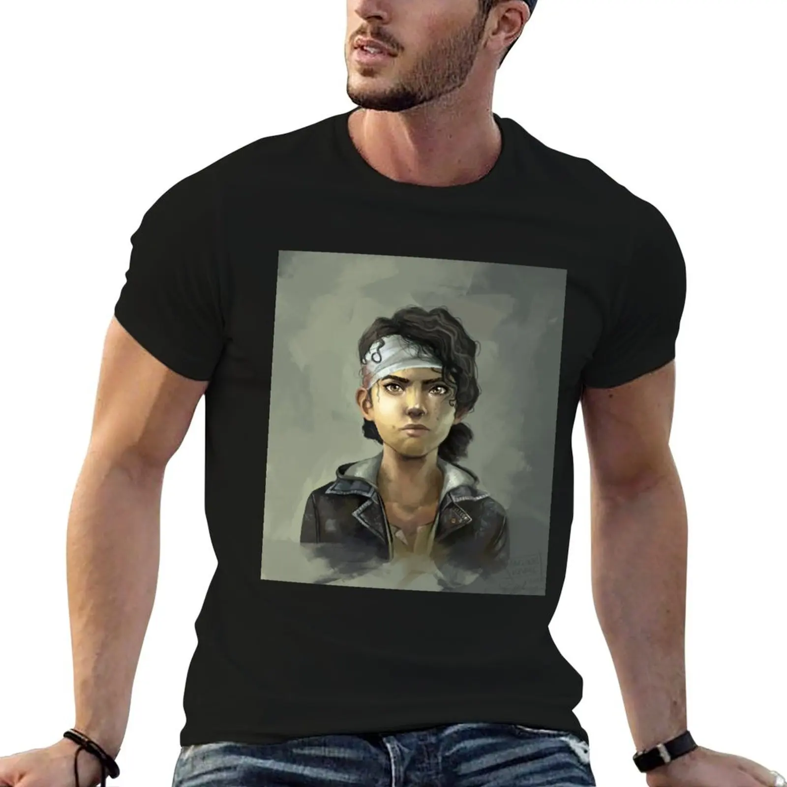 

Clementine the walking dead T-Shirt anime tshirt man t shirts for men T-Shirt