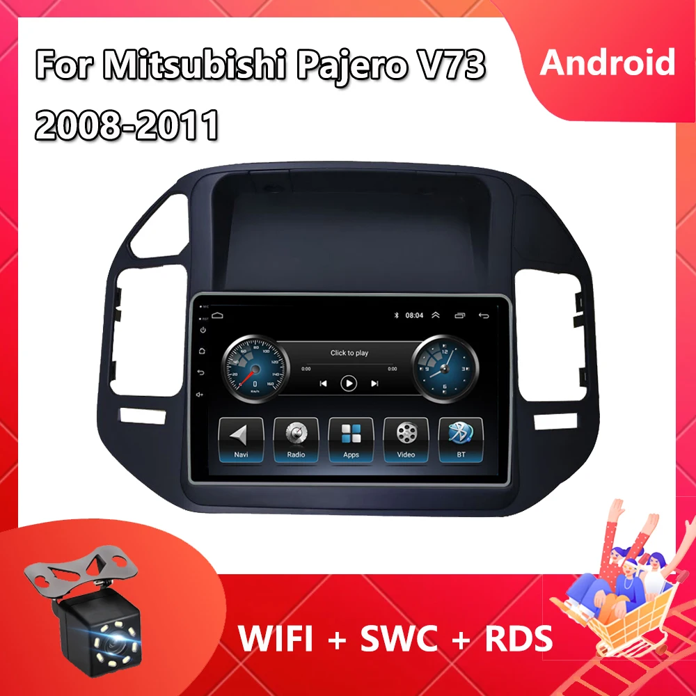 Android 11 Carplay Car Radio For Mitsubishi Pajero V73 2008 - 2011 Auto Multimedia Video Player GPS Navigation Mirror Link OBDII