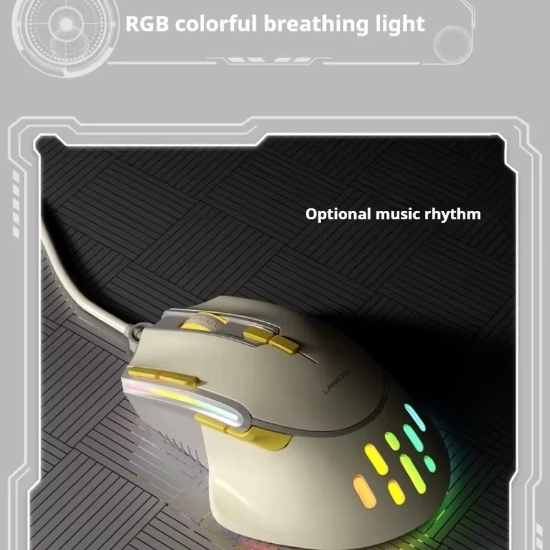 Langtu g3 e-sports jogo macro mouse sem fio rgb luminescente cf especial comer frango 6 dpi multi-cena sensação geral confortável