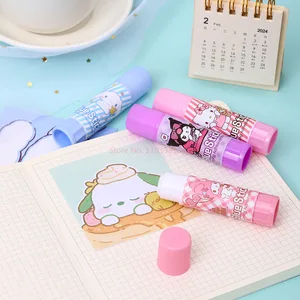 Sanrio Cartoon Solid Glue Stick, Bonito Kurome Melody, Estudante DIY, Alta Viscosidade, Presente de Papelaria, 4Pcs, 24Pcs 10 principais vendas cola bastão kawaii - №8