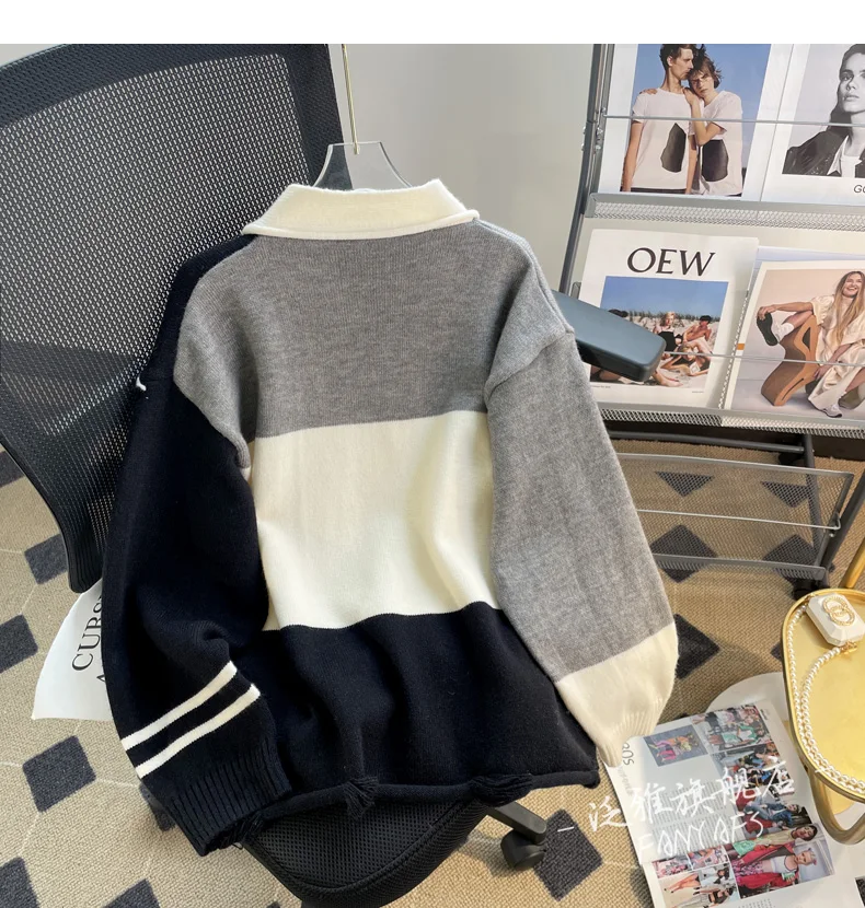 Veste Cardigan de Style ample et paresseux pour femmes, automne et hiver, manteau d'épissure d'étoiles, pulls tricotés doux et collants, haut