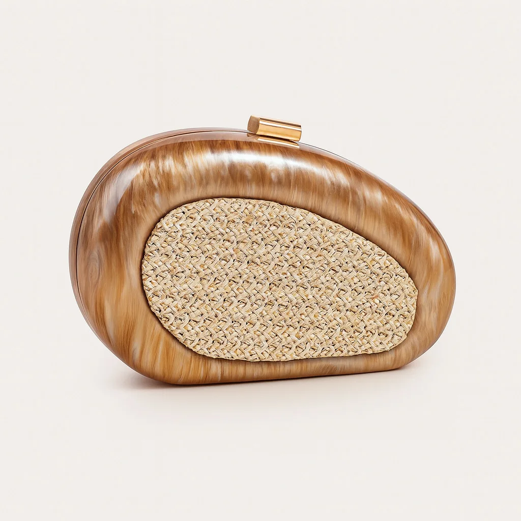 

2025 New Acrylic Ladies Handbag Shoulder Crossbody Wedding Dinner Party Clutch Bag Fashionable Shape Evening Bag
