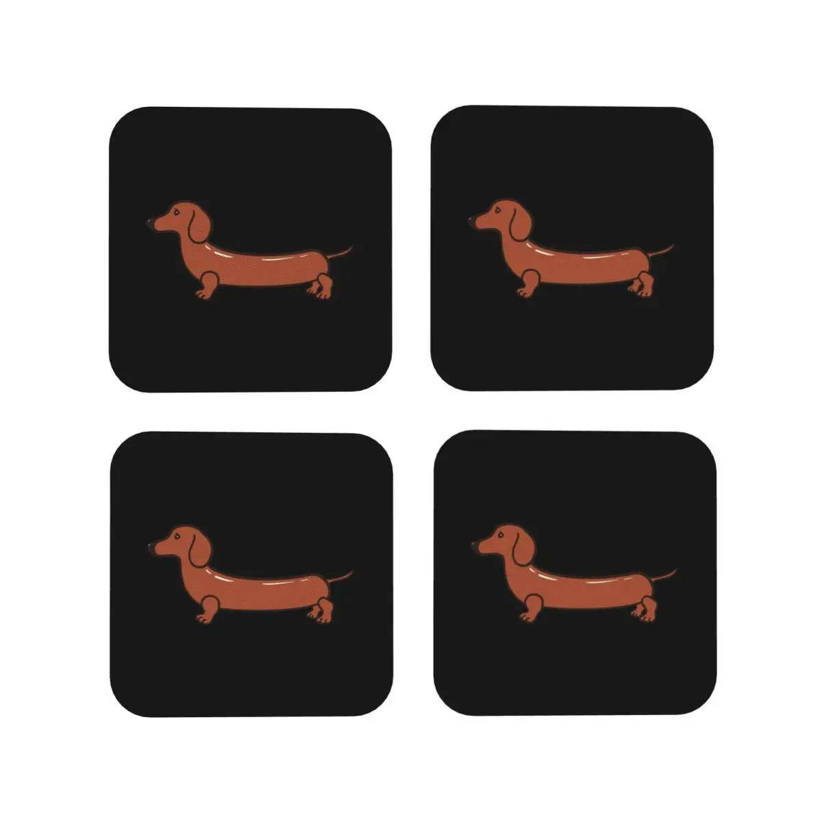 

Колбаса, собака, щенок, забавные подставки для таксы, кухонные салфетки, нескользящая изоляционная чашка, кофейные коврики, посуда, подушечки, набор из 4 шт.