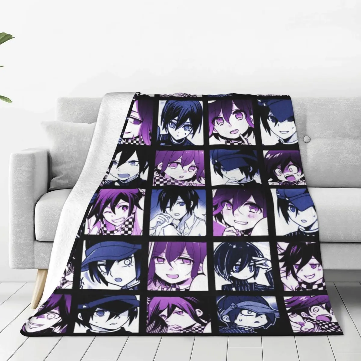 

Shuichi Kokichi Manga Blankets Danganronpa Anime Fuzzy Novelty Warm Throw Blankets for Bedspread Spring/Autumn 1