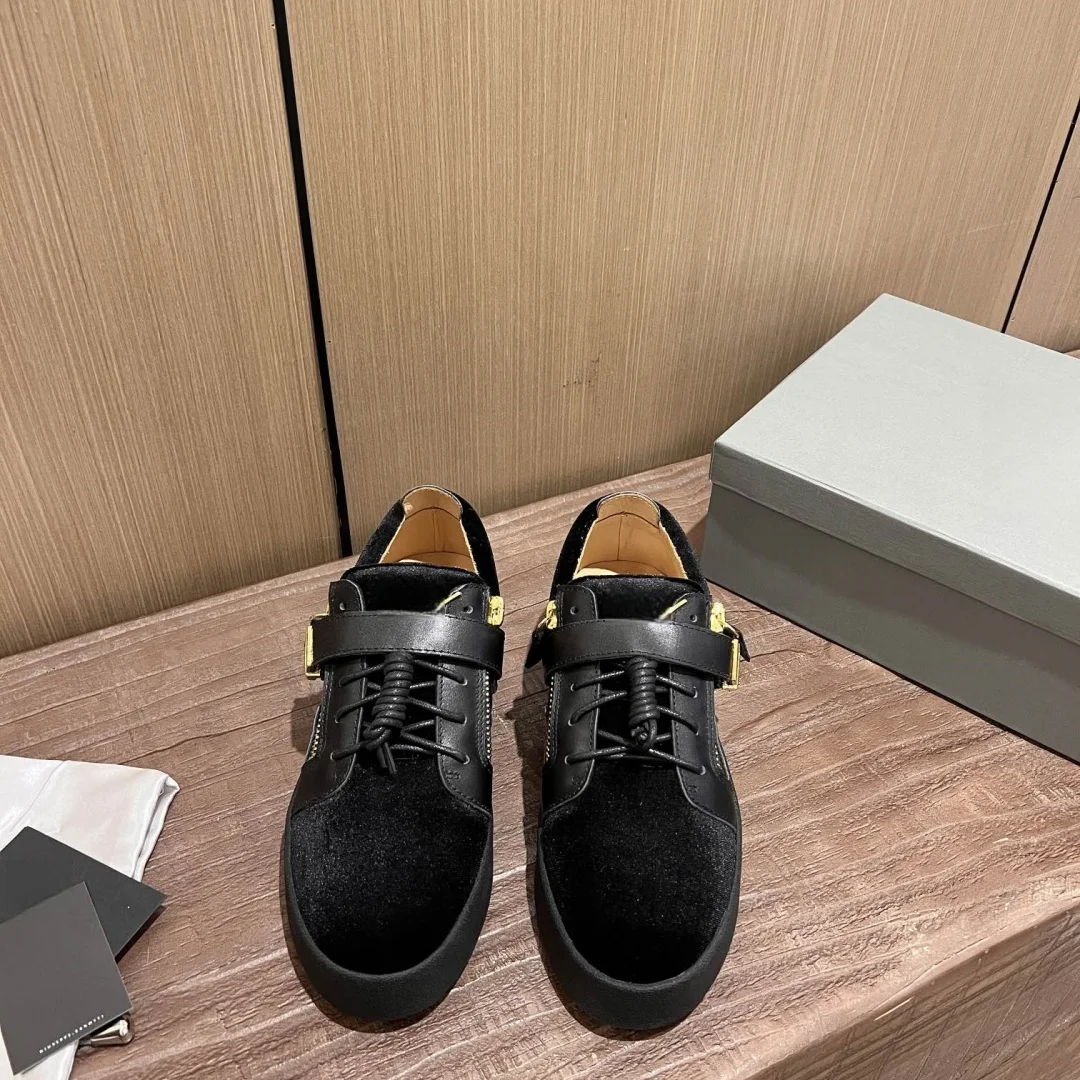 Top Hight Quality Casual Sneakers For Men and Women Real Leather Brand Designer Unisex Tennis Shoes GZ Zipper Loafer Shoes G0413 - Image 3
