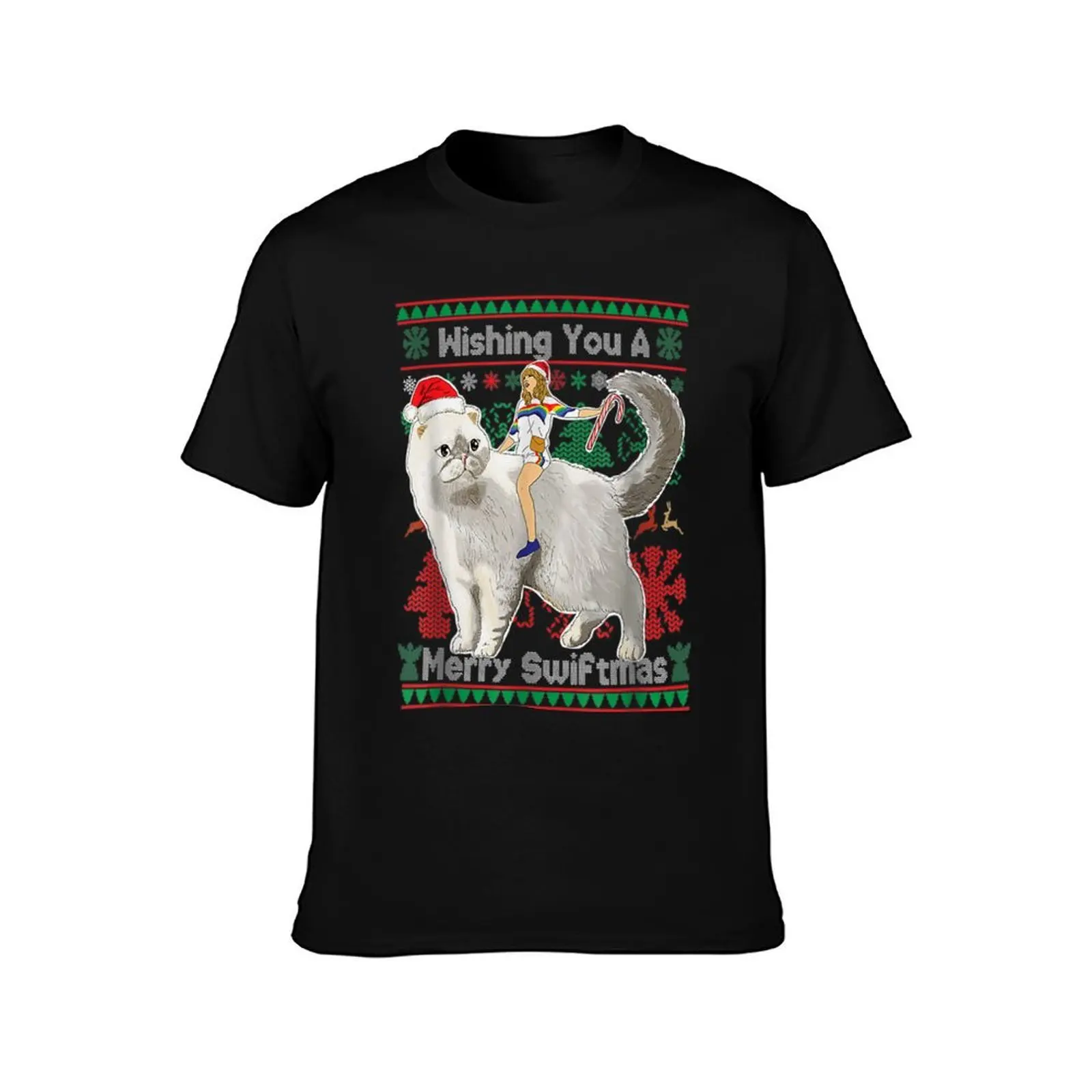 Wishing You A Merry Swiftmas T-Shirt, Summer Casual Cotton Tee, Oversized Streetwear Tops, Vintage Graphic Print, 100% Cotton