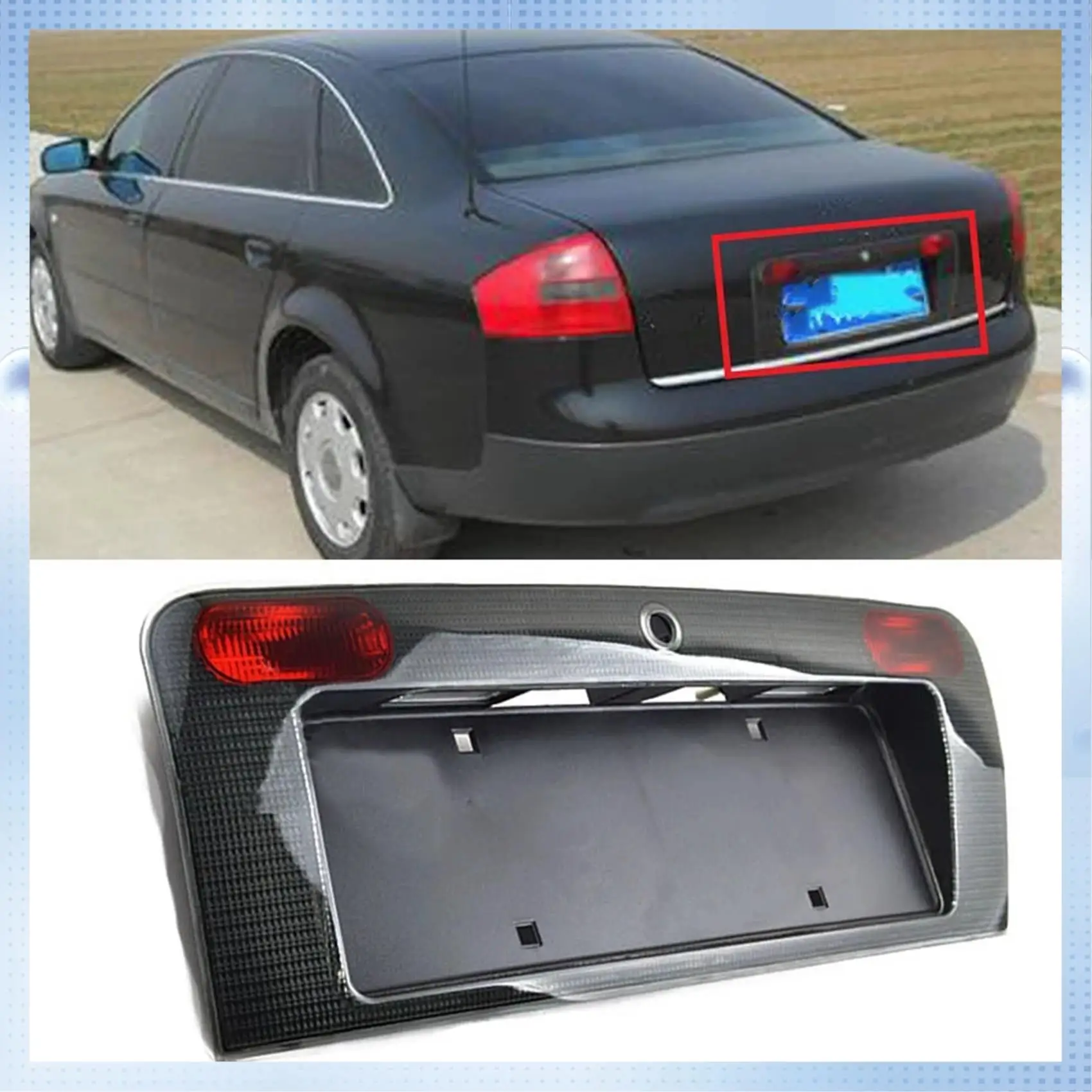 

A70R-Car Rear Number Light Frame License Plate Lamp Cover Holder For- A6 C5 3.0L 1998-2004 4C5945695A