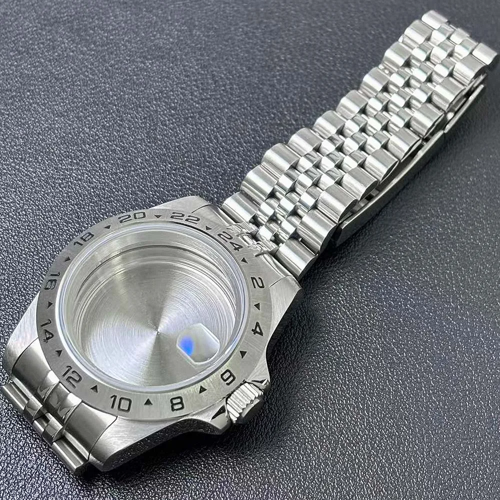NH35 sealed/transparent case back 39mm sapphire glass silver case suitable for NH35/34/36 movements 20mm strap accessories