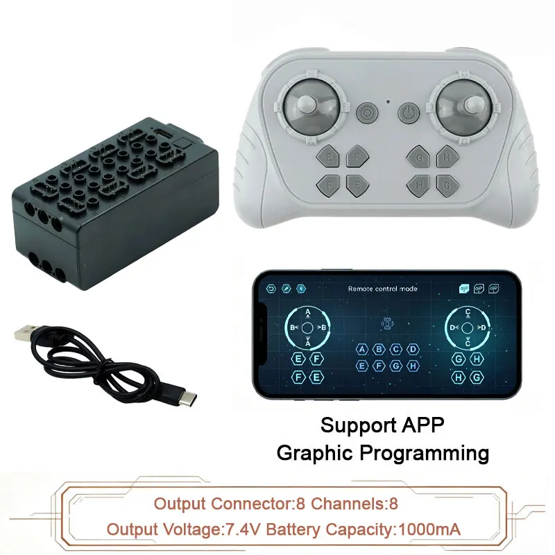 Technical Power Functions Motor Servos M L XL Battery Box Series 1000mAh 8Way Remote APP Control Kit For Car Modify MOC view 2