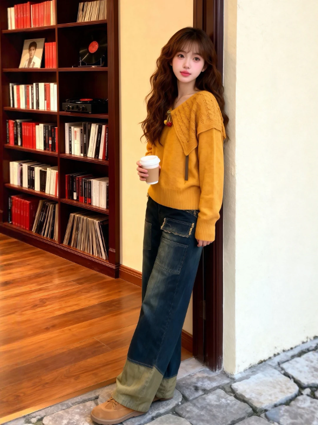 

Unique Lazy Sle ort Sve Long Sve Orange Knitted Sweater Trendy Top for Women Comfortable Cotton Winter Faion