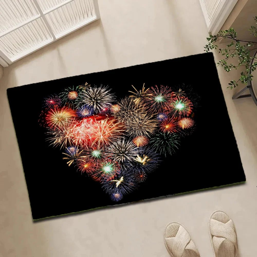 

Foot Mat Fashion Kitchen Carpet New Fire Work Rugs Living Room Doormat Lounge Rug Home Bath Entrance Door the Decorating Items