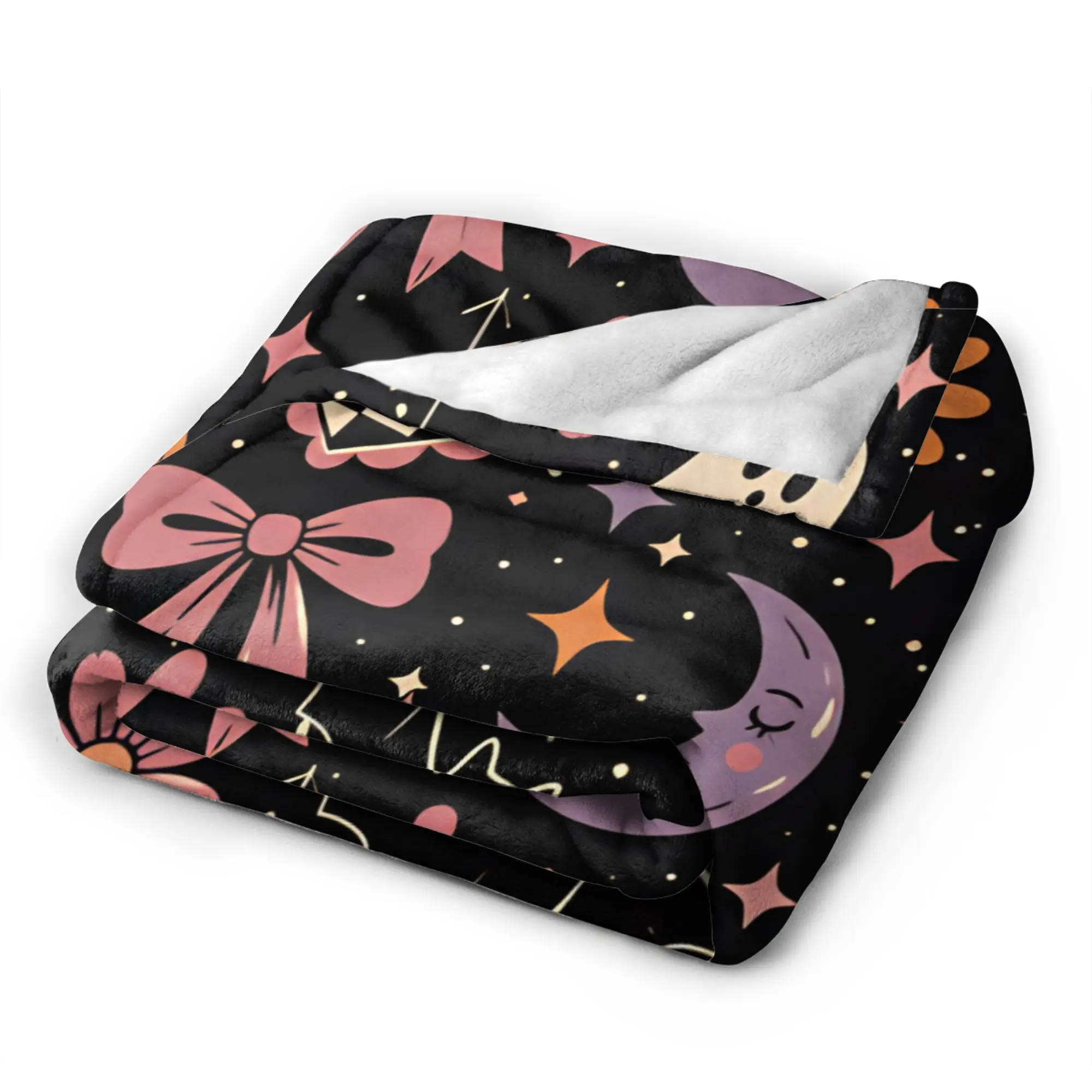 Halloween Skeleton Flower Blankets Quality Super Warm  Throw Blanket Winter Children Living Room Street Trend Bedspread