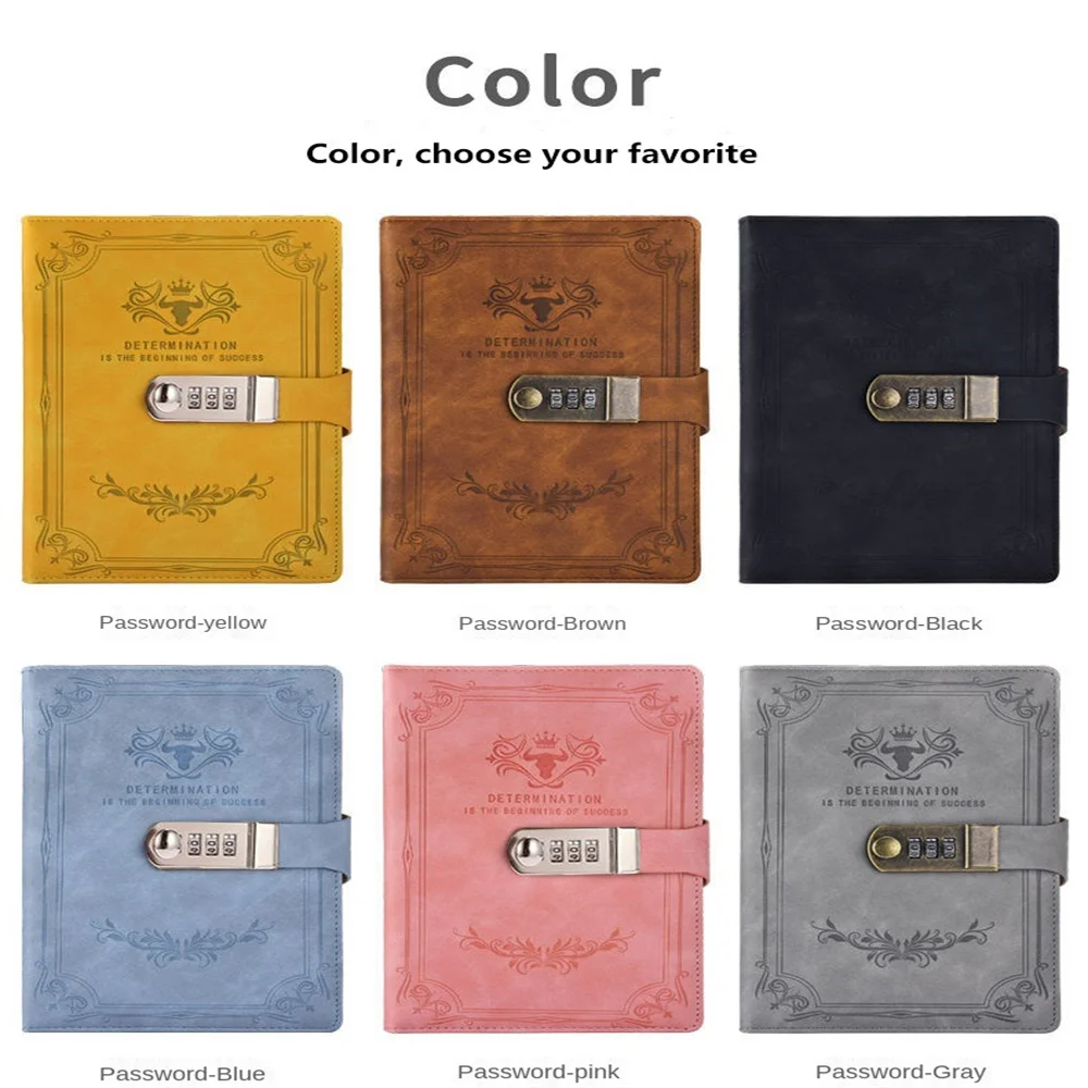 1pc Password Diary A5 Retro Password Book With Lock Thickened Creative Hand Ledger Student Notepad Binder Notebook