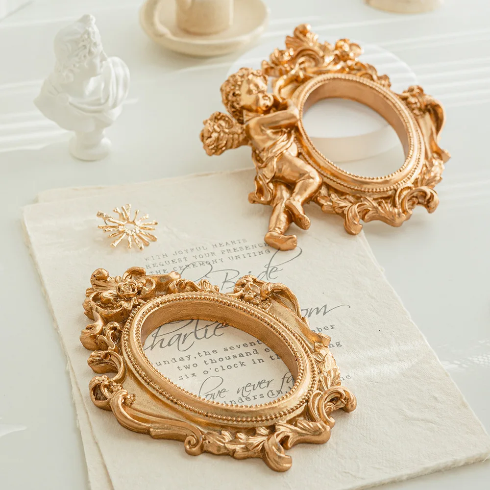 Ouro Display Stand Mini Pequeno Moldura Vintage Ornamentos Jóias Brincos Fotografia Props Fundo Decoração