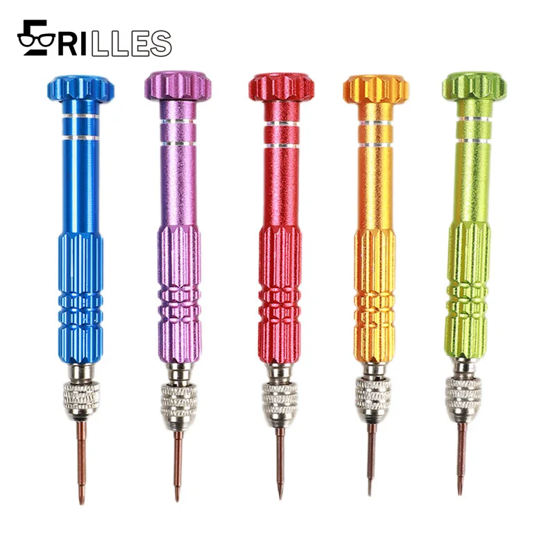 Electroplated Screwdriver Set, 5-in-1 Multitool for Eyeglass Repair, Professional Precision Tools for Miniature Devices
