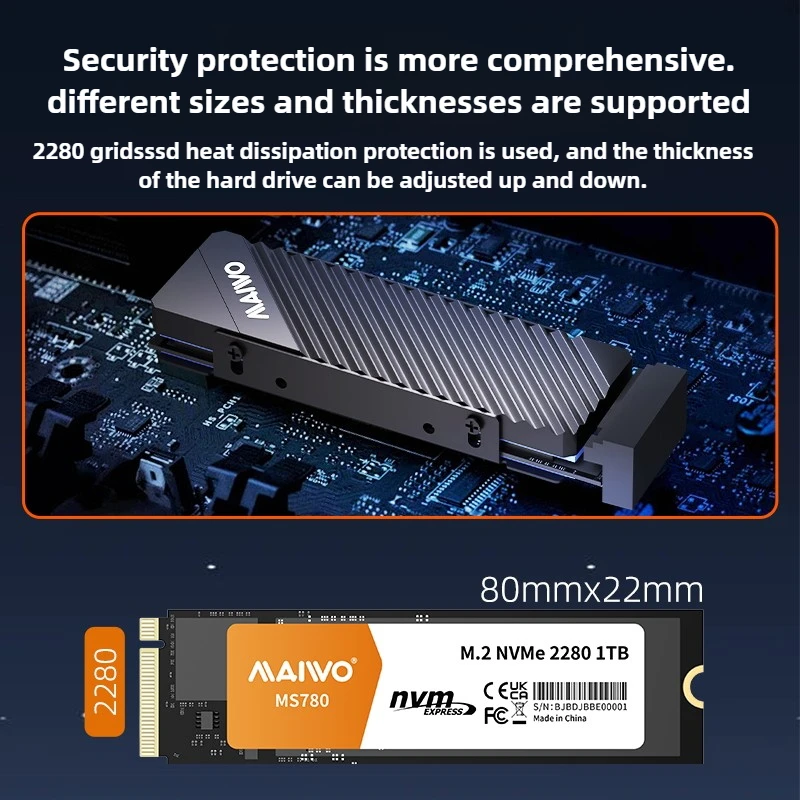 MAIWO M.2 NVME SATA SSD Cooler ฮีทซิงค์ 5mm CNC อลูมิเนียม Cooler M2 SATA NVMe หม้อน้ําสําหรับ 2230 2242 2260 2280 SSD ความร้อน