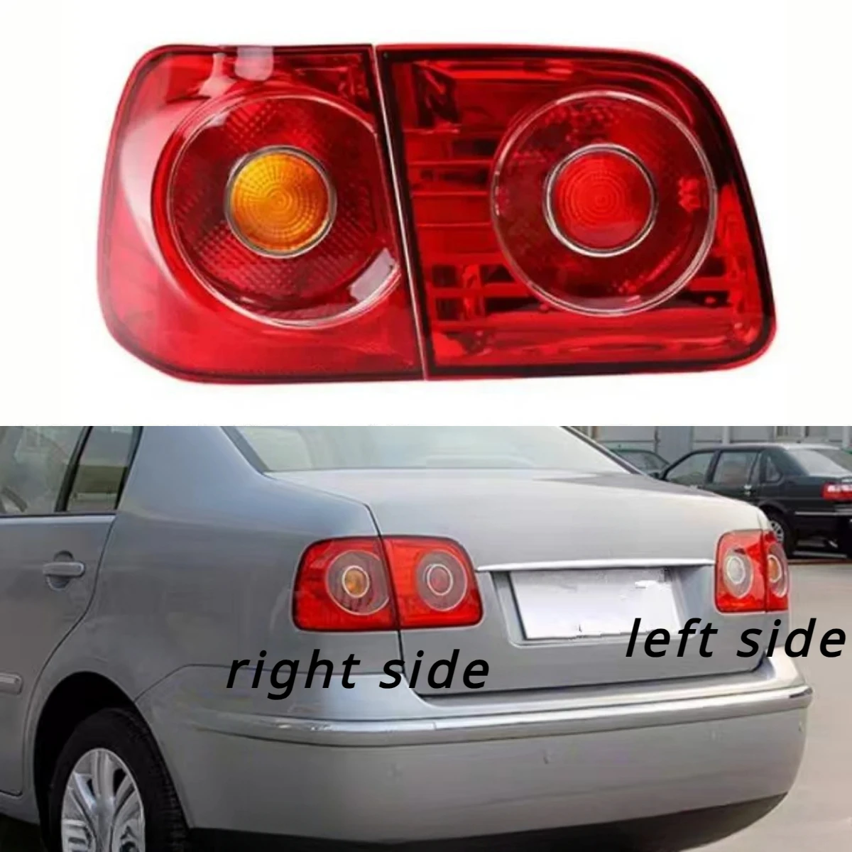 

For VW Volkswagen Polo Sedan Car Accessories Taillight Real Brake Stop Lights Parking Lamp No Line No Light 2006-2010