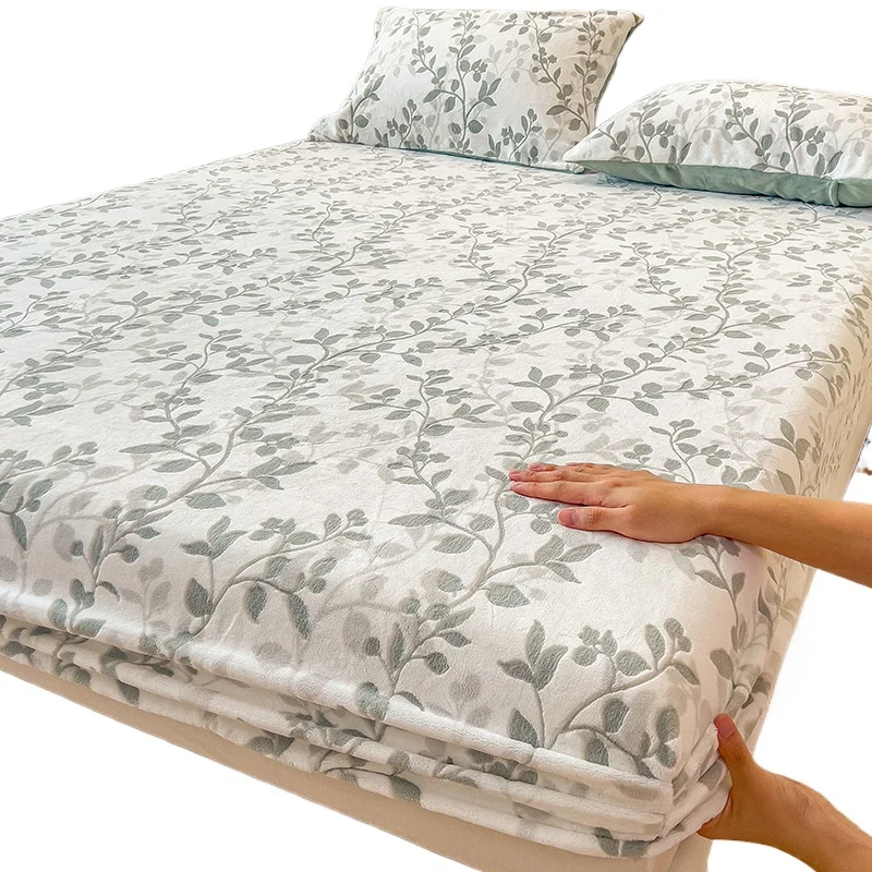 

Зимний утолщенный коралловый флис из молочного флиса, защитный чехол для матраса