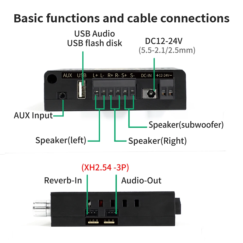 XY-DT100H 2.1-Kanal Bluetooth Digital-Verstärkerplatine Audio-Modul TWS Bass-Boost 50W+100W DC12-24V Stromversorgung für Heimaudio – Detail 4