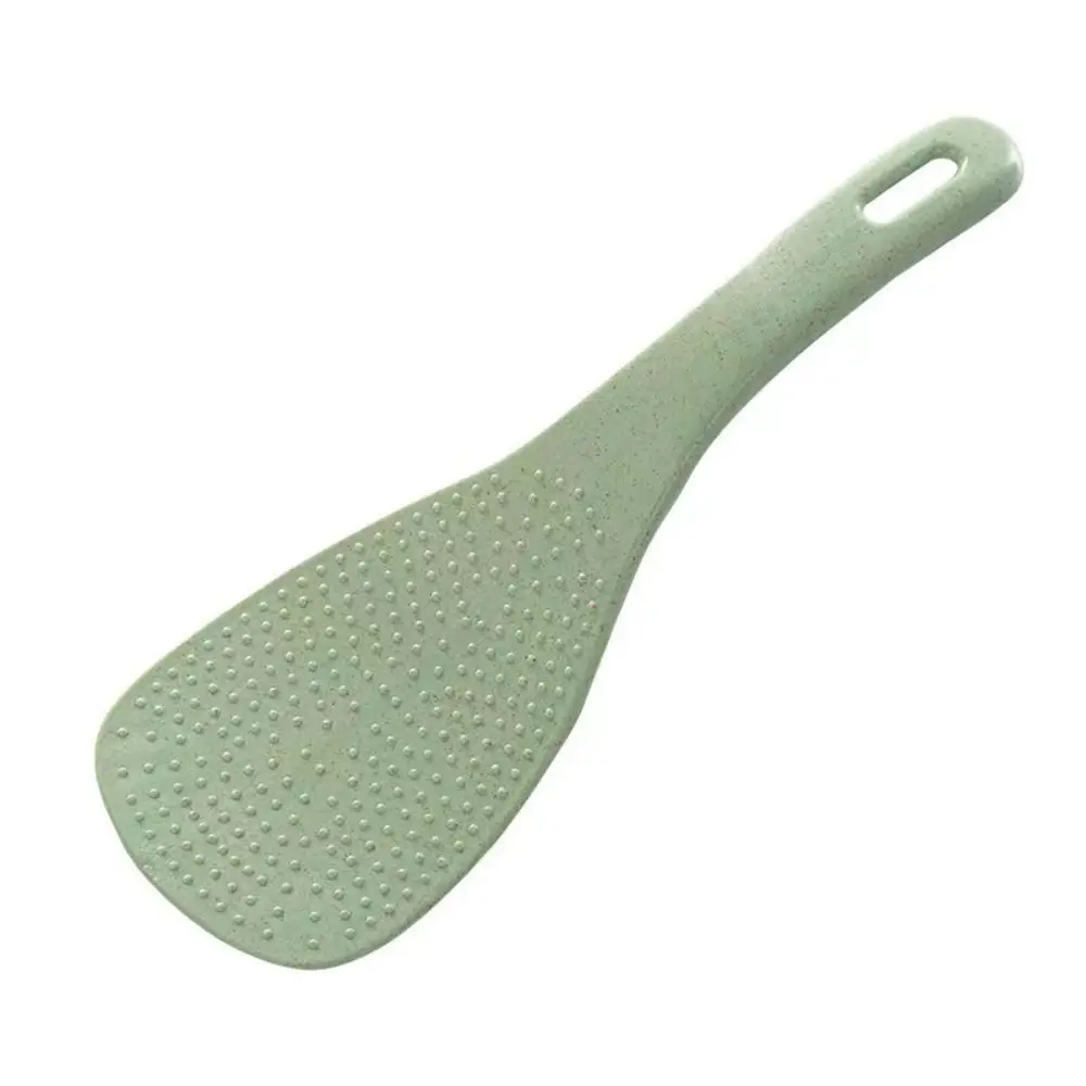 Durable Wheat Straw Rice Spoons Plastic Beige Pink Blue Green Rice Shovel Long Handle Rice Cooker Kitchen