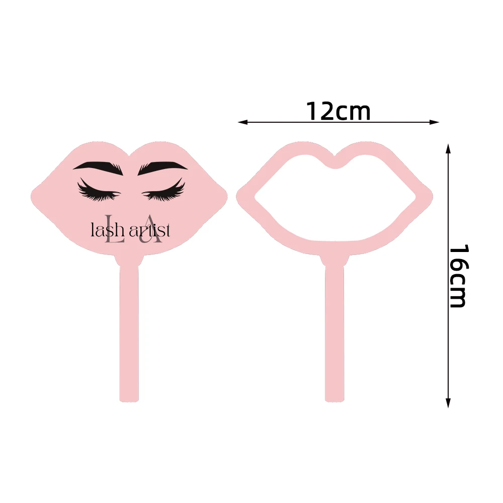 1 قطعة شكل الشفاه يده مرآة لوضع مساحيق التجميل لاش التكنولوجيا الفنان الأشياء الوردي الأحمر الأبيض رمش تمديد المرايا صالون أداة الملحقات
