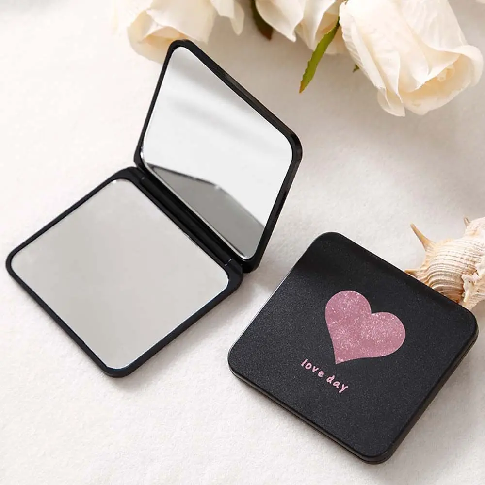 Mini Miroir de Maquillage à Main Pliable Compact Double Face, Vanité, Cosmétique de Poche, Cadeau