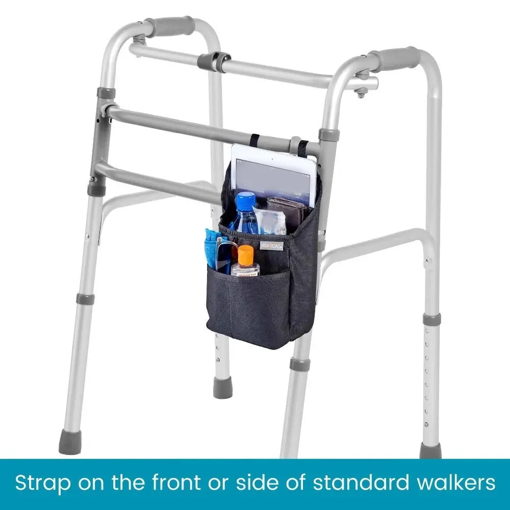 

Water-Resistant Walker Bag Save Space Large-capacity Rollator Side Storage Bag Hanging Folding Compact Mobility Organizer