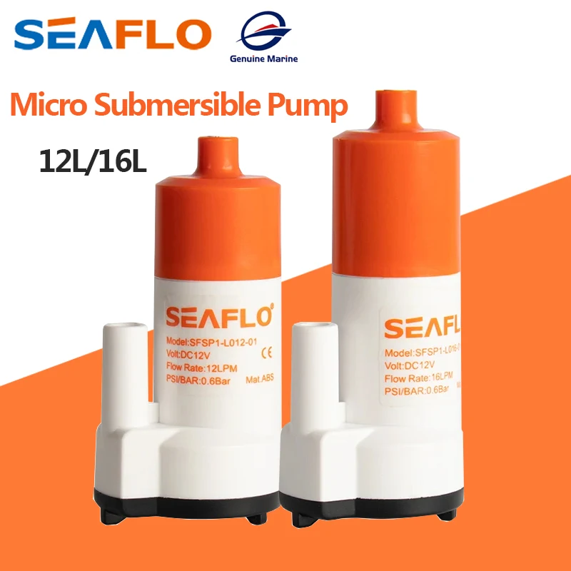 SEAFLO Micro Submersible Pump Portable Mini Water Tank Pump 12V 12 LPM/16 LPM Food Grade Electric Pump For RV Yacht Tea Set Pump