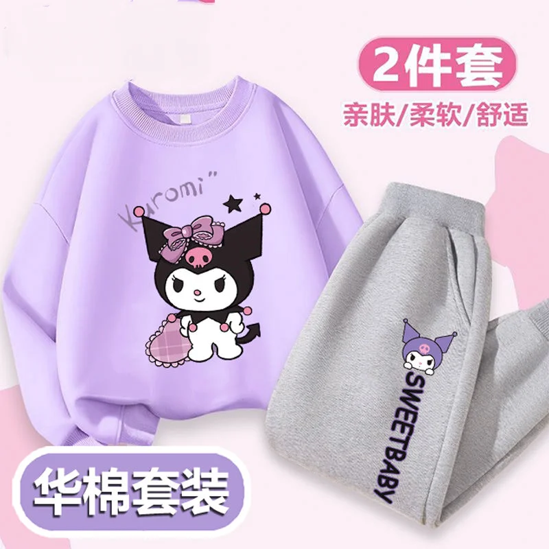 

Детская толстовка с капюшоном Sanrio, куртка Hello Kitty для детей, комплект спортивной одежды с аниме рисунком для девочек, популярный милый мультяшный новый стиль, 2023