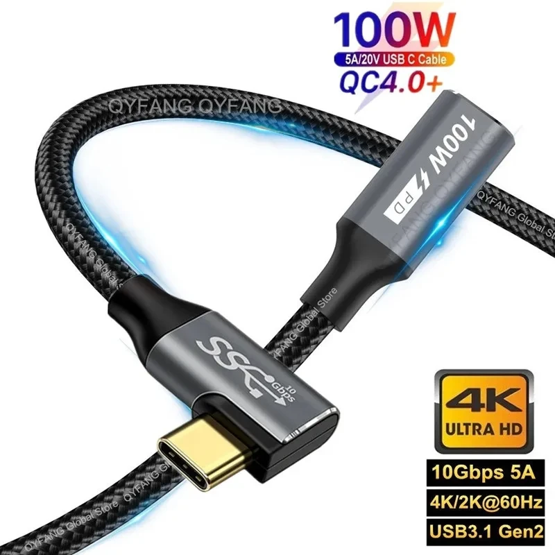 Extensor de transferencia rápida USB tipo C, 10Gbps/USB3.2, 100W/5A, carga Compatible con iPhone 15 Pixel 8 PSVR2 Surface Book y más