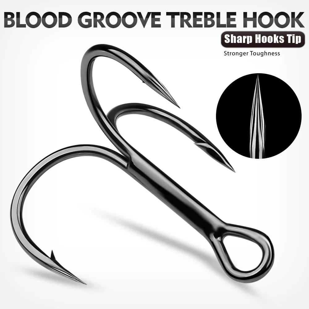 

Luya triple hook Blood groove anchor treble hook triple claw spear hook butterfly hook strengthen bind hair hook bait tackle