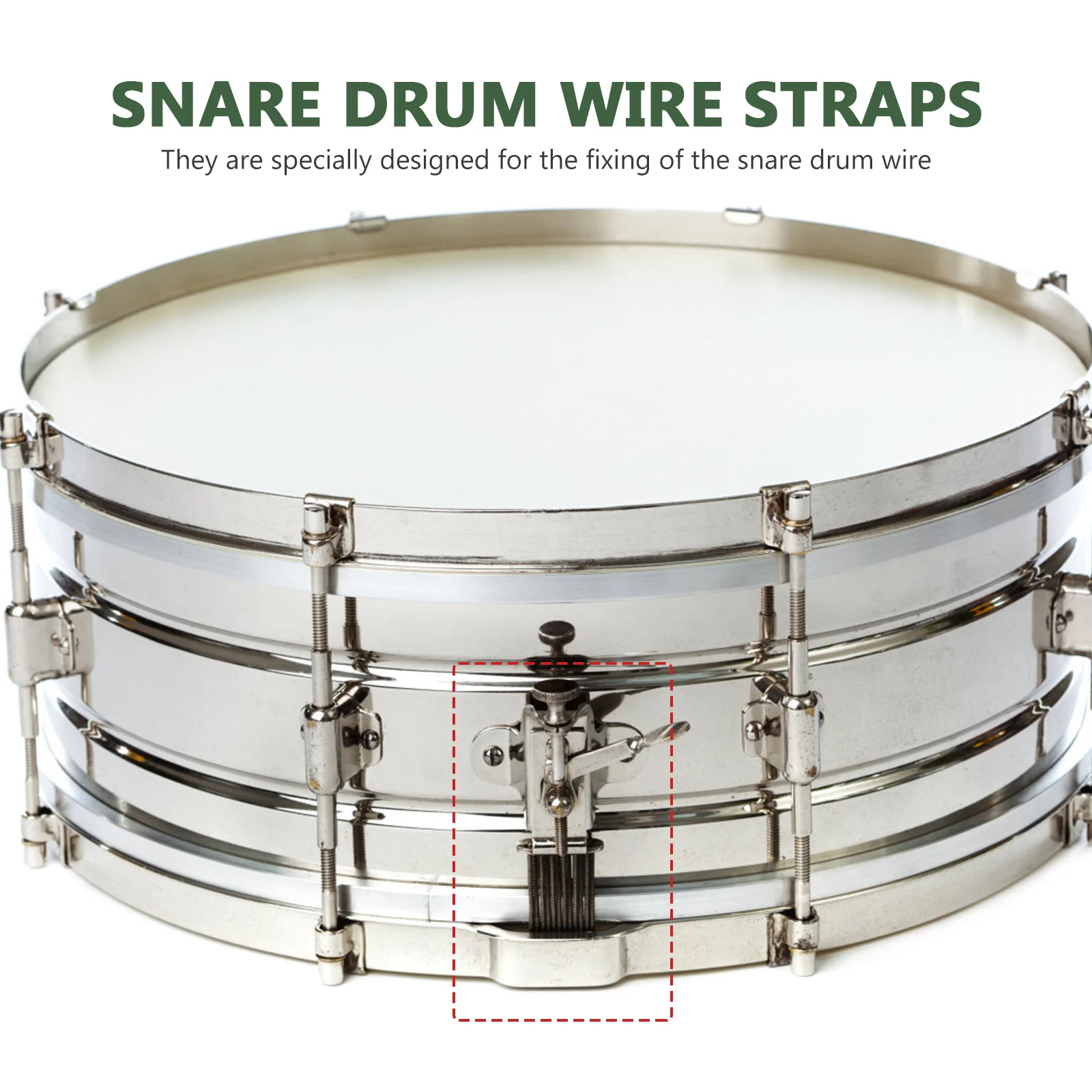 

6pcs Snare Drum Straps PET Material Mounting Belts Wire Tension Tools Accessories for Drum Stable Installation Random Color