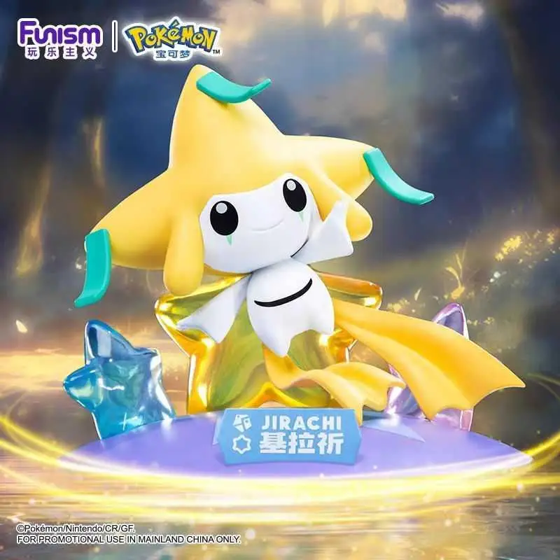 Genuine Funism Pokemon Jirachi Celebi Scene Anime Action Figure Model Toys Gift for Birthday