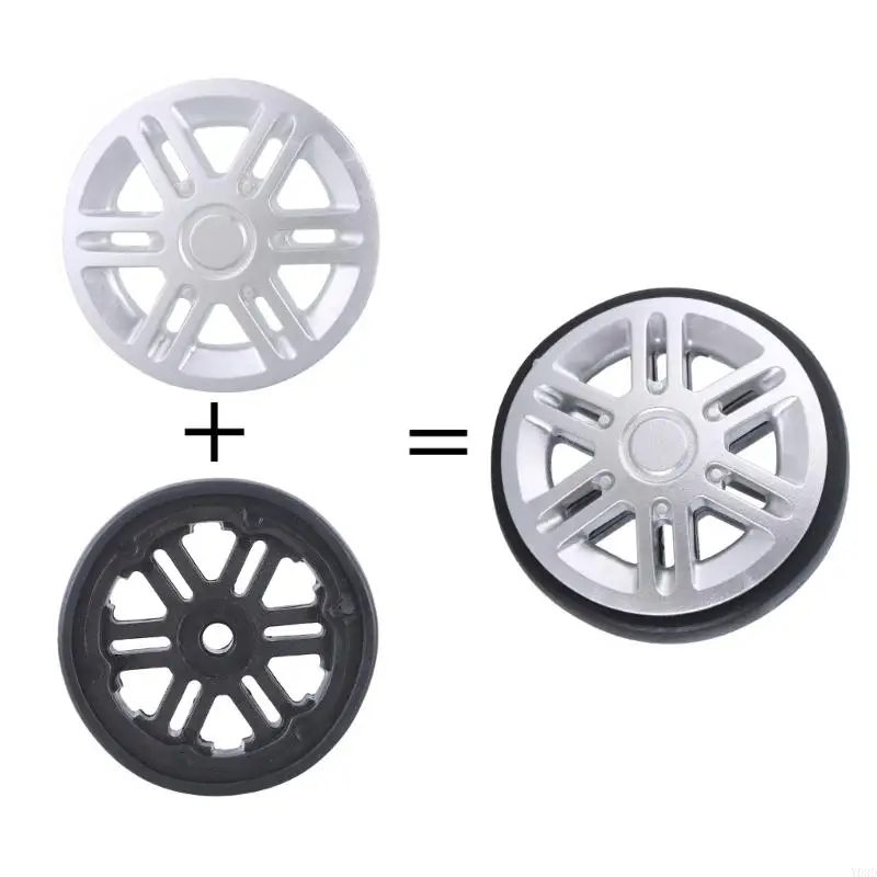 Y08D 8 Cái 60mm Bánh xe hành lý đôi Bánh xe vali Thay thế Lắp đặt dễ dàng