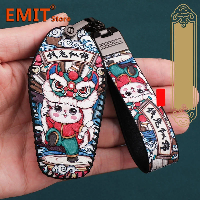 Car Key Case for BYD Second Song Pro Tang Dm QIn PLUS MAX Yuan Generation Atto 3 Han EV Dolphin Key Cover Holder Bag Accessories