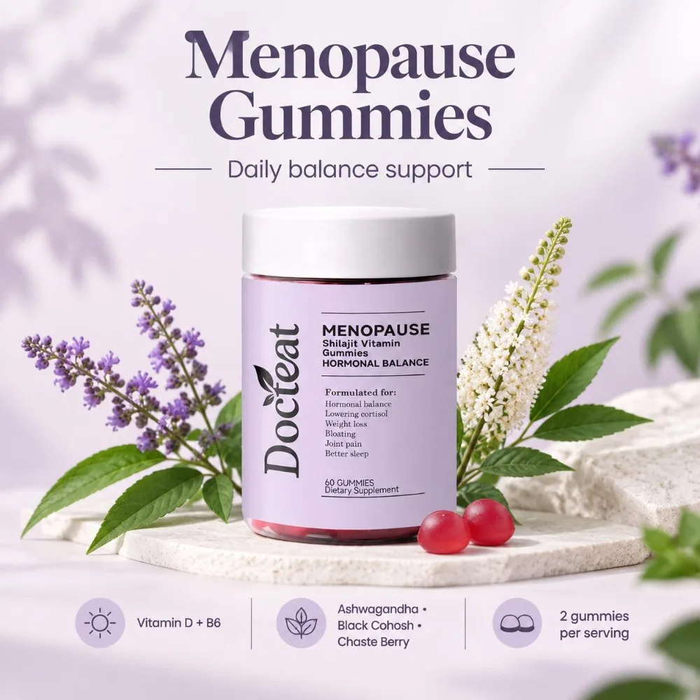 Menopause Gummies with Ashwagandha, Black Cohosh & Chaste Berry for Hormonal Balance, Hot Flash Relief & Mood Support 60 Count