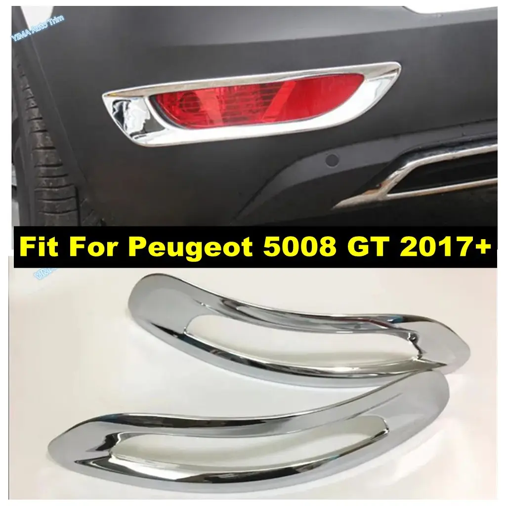 

Car Styling Rear / Front Fog Lights Lamp Cover Trim For Peugeot 5008 GT 2017 - 2024 ABS Bright Chrome Exterior Parts Accessories