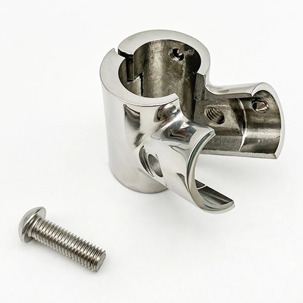 Stainless Steel Boat Marine Handrail 60 Degree T/Tee Fitting Rail Connector Split