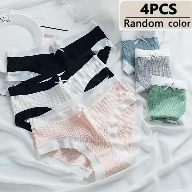 

4 шт., детское нижнее белье, мягкие хлопковые трусы для девочек-подростков, детские трусики для детей 8-16 лет