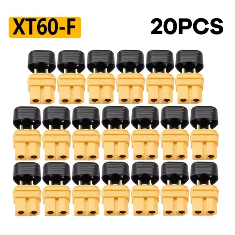 40 Stück XT60 Stecker und Buchsen Kabelverbinder Adapter mit Schutzhülle für RC-Akku, Auto, Flugzeug